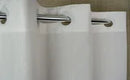 Moire Hotel Shower Curtain 72"W x 74"L White – Window & Snap Liner | HSD Wholesale