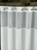Moire Hotel Shower Curtain 72"W x 74"L White – Window & Snap Liner | HSD Wholesale