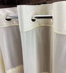 Stardust Hotel Shower Curtain 72"W x 74"L Beige – Window & Snap Liner | HSD Wholesale