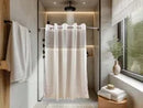 Stardust Hotel Shower Curtain 72"W x 74"L Beige – Window & Snap Liner | HSD Wholesale