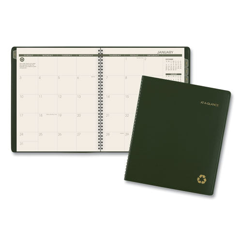 AT-A-GLANCE® wholesale. Recycled Monthly Planner, 11 X 9, Green, 2021-2022. HSD Wholesale: Janitorial Supplies, Breakroom Supplies, Office Supplies.