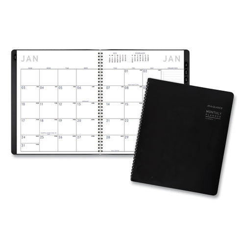 AT-A-GLANCE® wholesale. Contemporary Monthly Planner, Premium Paper, 11 X 9, Black Cover, 2021. HSD Wholesale: Janitorial Supplies, Breakroom Supplies, Office Supplies.