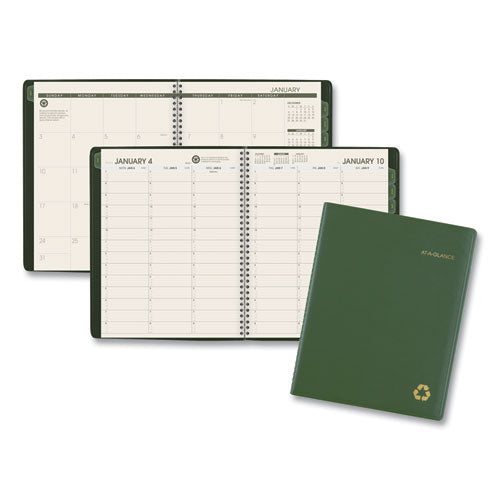 AT-A-GLANCE® wholesale. Recycled Weekly-monthly Classic Appointment Book, 11 X 8.25, Green, 2021. HSD Wholesale: Janitorial Supplies, Breakroom Supplies, Office Supplies.