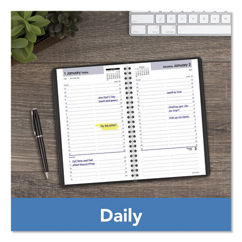 AT-A-GLANCE® wholesale. Daily Appointment Book With15-minute Appointments, 8.5 X 5.5, Black, 2021. HSD Wholesale: Janitorial Supplies, Breakroom Supplies, Office Supplies.