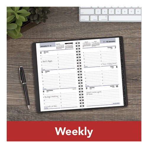 AT-A-GLANCE® wholesale. Block Format Weekly Appointment Book W-contacts Section, 8.5 X 5.5, Black, 2021. HSD Wholesale: Janitorial Supplies, Breakroom Supplies, Office Supplies.
