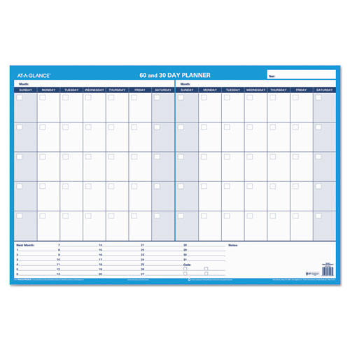 AT-A-GLANCE® wholesale. 30-60-day Undated Horizontal Erasable Wall Planner, 36 X 24, White-blue,. HSD Wholesale: Janitorial Supplies, Breakroom Supplies, Office Supplies.