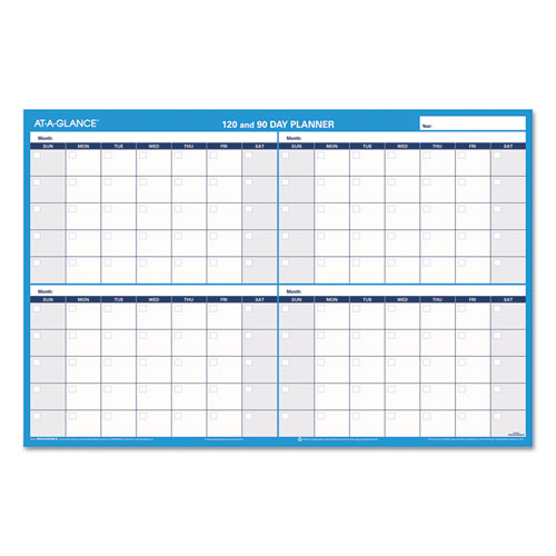 AT-A-GLANCE® wholesale. 90-120-day Undated Horizontal Erasable Wall Planner, 36 X 24, White-blue,. HSD Wholesale: Janitorial Supplies, Breakroom Supplies, Office Supplies.