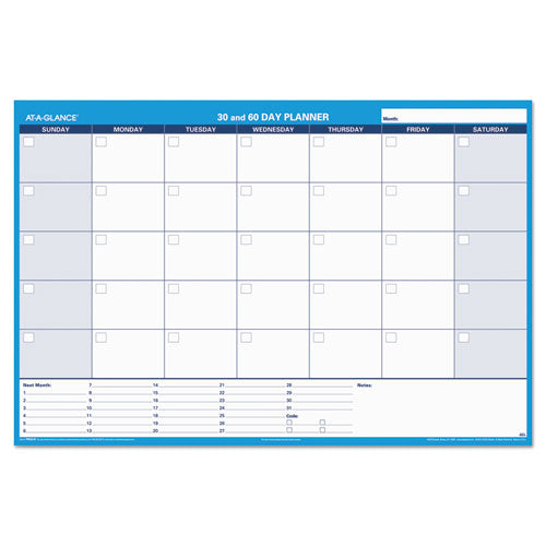 AT-A-GLANCE® wholesale. 30-60-day Undated Horizontal Erasable Wall Planner, 48 X 32, White-blue,. HSD Wholesale: Janitorial Supplies, Breakroom Supplies, Office Supplies.