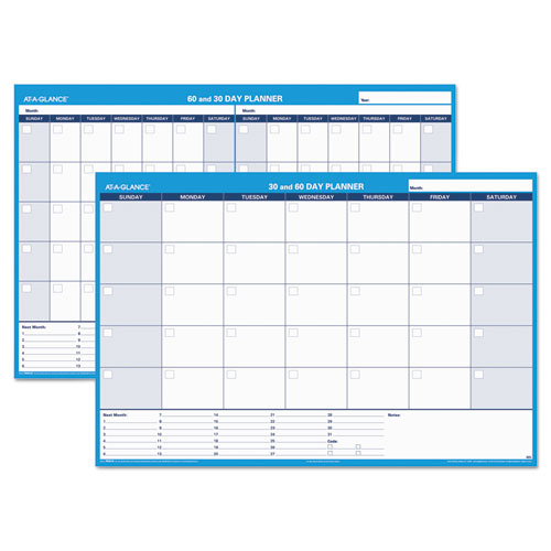 AT-A-GLANCE® wholesale. 30-60-day Undated Horizontal Erasable Wall Planner, 48 X 32, White-blue,. HSD Wholesale: Janitorial Supplies, Breakroom Supplies, Office Supplies.