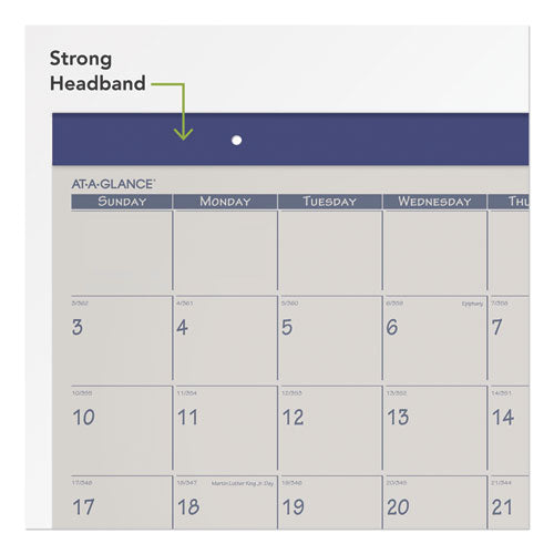 AT-A-GLANCE® wholesale. Fashion Color Desk Pad, 22 X 17, Blue, 2021. HSD Wholesale: Janitorial Supplies, Breakroom Supplies, Office Supplies.