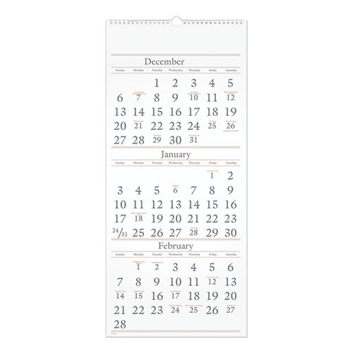 AT-A-GLANCE® wholesale. Three-month Reference Wall Calendar, 12 X 27, 2020-2022. HSD Wholesale: Janitorial Supplies, Breakroom Supplies, Office Supplies.