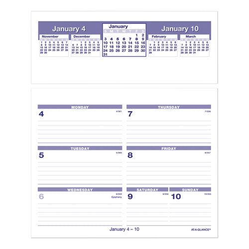AT-A-GLANCE® wholesale. Flip-a-week Desk Calendar Refill, 7 X 6, White, 2021. HSD Wholesale: Janitorial Supplies, Breakroom Supplies, Office Supplies.