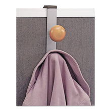 Load image into Gallery viewer, Alba™ wholesale. Cubicle Garment Peg, 2-hook, 1 1-5 X 1 3-8 X 7 9-10, Metallic Gray. HSD Wholesale: Janitorial Supplies, Breakroom Supplies, Office Supplies.