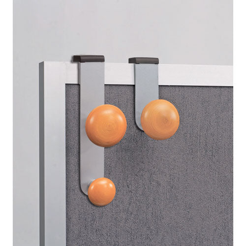 Alba™ wholesale. Cubicle Garment Peg, 2-hook, 1 1-5 X 1 3-8 X 7 9-10, Metallic Gray. HSD Wholesale: Janitorial Supplies, Breakroom Supplies, Office Supplies.