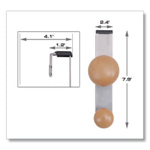 Load image into Gallery viewer, Alba™ wholesale. Cubicle Garment Peg, 2-hook, 1 1-5 X 1 3-8 X 7 9-10, Metallic Gray. HSD Wholesale: Janitorial Supplies, Breakroom Supplies, Office Supplies.