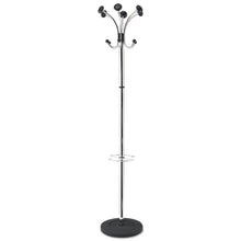 Load image into Gallery viewer, Alba™ wholesale. Chromy Coat Stand, 12 Knobs, 16w X 16d X 70.5h, Chrome-black. HSD Wholesale: Janitorial Supplies, Breakroom Supplies, Office Supplies.