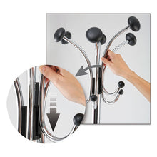 Load image into Gallery viewer, Alba™ wholesale. Chromy Coat Stand, 12 Knobs, 16w X 16d X 70.5h, Chrome-black. HSD Wholesale: Janitorial Supplies, Breakroom Supplies, Office Supplies.