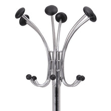 Load image into Gallery viewer, Alba™ wholesale. Chromy Coat Stand, 12 Knobs, 16w X 16d X 70.5h, Chrome-black. HSD Wholesale: Janitorial Supplies, Breakroom Supplies, Office Supplies.