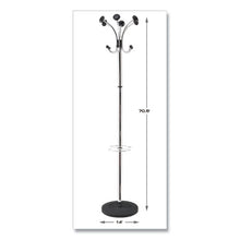 Load image into Gallery viewer, Alba™ wholesale. Chromy Coat Stand, 12 Knobs, 16w X 16d X 70.5h, Chrome-black. HSD Wholesale: Janitorial Supplies, Breakroom Supplies, Office Supplies.