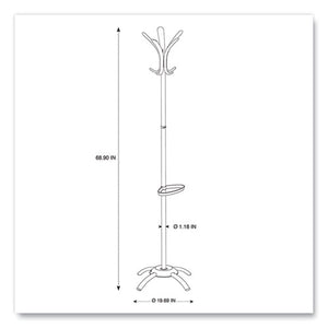 Alba™ wholesale. Cleo Coat Stand, Stand Alone Rack, Ten Knobs, Steel-plastic, 19.75w X 19.75d X 68.9h, Black. HSD Wholesale: Janitorial Supplies, Breakroom Supplies, Office Supplies.