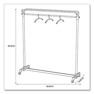 Alba™ wholesale. Large Capacity Garment Rack, 63.5w X 21.25d X 67.5h, Black-silver. HSD Wholesale: Janitorial Supplies, Breakroom Supplies, Office Supplies.