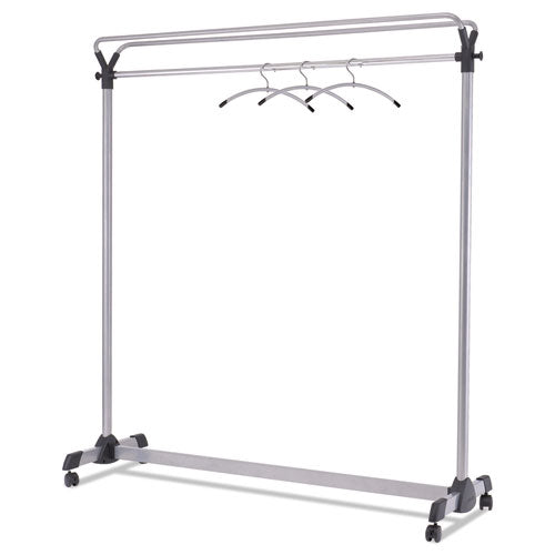 Alba™ wholesale. Large Capacity Garment Rack, 63.5w X 21.25d X 67.5h, Black-silver. HSD Wholesale: Janitorial Supplies, Breakroom Supplies, Office Supplies.