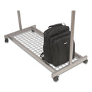 Alba™ wholesale. Garment Racks, Two-sided, 2-shelf Coat Rack, 6 Hanger-6 Hook, 44.8w X 21.67d X 70.8h, Silver Steel-wood. HSD Wholesale: Janitorial Supplies, Breakroom Supplies, Office Supplies.