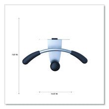 Load image into Gallery viewer, Alba™ wholesale. Hanger Shaped Partition Coat Hook, Silver-black, 15 X 4 1-2 X 7 7-8. HSD Wholesale: Janitorial Supplies, Breakroom Supplies, Office Supplies.