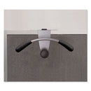 Alba™ wholesale. Hanger Shaped Partition Coat Hook, Silver-black, 15 X 4 1-2 X 7 7-8. HSD Wholesale: Janitorial Supplies, Breakroom Supplies, Office Supplies.