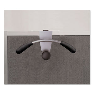 Alba™ wholesale. Hanger Shaped Partition Coat Hook, Silver-black, 15 X 4 1-2 X 7 7-8. HSD Wholesale: Janitorial Supplies, Breakroom Supplies, Office Supplies.