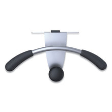 Load image into Gallery viewer, Alba™ wholesale. Hanger Shaped Partition Coat Hook, Silver-black, 15 X 4 1-2 X 7 7-8. HSD Wholesale: Janitorial Supplies, Breakroom Supplies, Office Supplies.