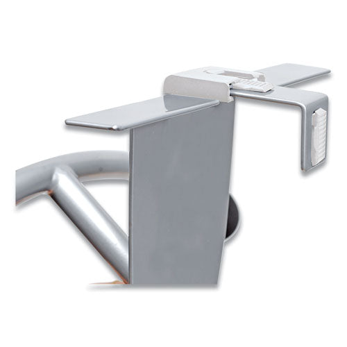 Alba™ wholesale. Hanger Shaped Partition Coat Hook, Silver-black, 15 X 4 1-2 X 7 7-8. HSD Wholesale: Janitorial Supplies, Breakroom Supplies, Office Supplies.