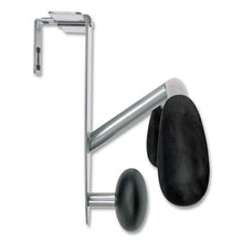 Load image into Gallery viewer, Alba™ wholesale. Hanger Shaped Partition Coat Hook, Silver-black, 15 X 4 1-2 X 7 7-8. HSD Wholesale: Janitorial Supplies, Breakroom Supplies, Office Supplies.