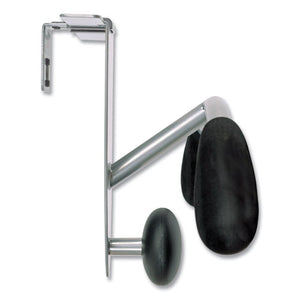 Alba™ wholesale. Hanger Shaped Partition Coat Hook, Silver-black, 15 X 4 1-2 X 7 7-8. HSD Wholesale: Janitorial Supplies, Breakroom Supplies, Office Supplies.