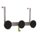 Alba™ wholesale. Over The Door Coat Hook, Metal And Plastic, 3 Pegs, Black. HSD Wholesale: Janitorial Supplies, Breakroom Supplies, Office Supplies.