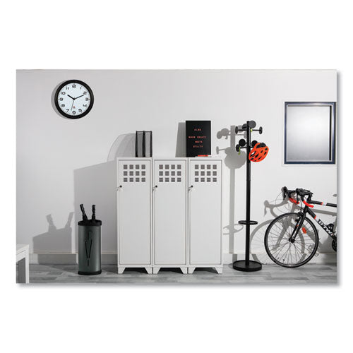 Alba™ wholesale. Stan3 Steel Coat Rack, Stand Alone Rack, Eight Knobs, 15w X 15d X 69.3h, Black. HSD Wholesale: Janitorial Supplies, Breakroom Supplies, Office Supplies.
