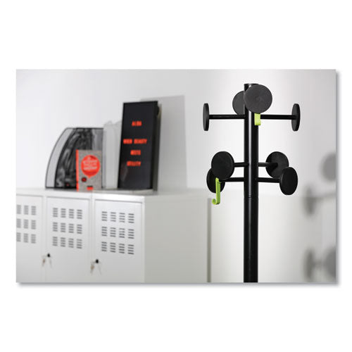 Alba™ wholesale. Stan3 Steel Coat Rack, Stand Alone Rack, Eight Knobs, 15w X 15d X 69.3h, Black. HSD Wholesale: Janitorial Supplies, Breakroom Supplies, Office Supplies.