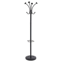 Load image into Gallery viewer, Alba™ wholesale. Viena Coat Stand, Eight Knobs, Steel, 16w X 16d X 70.5h, Black. HSD Wholesale: Janitorial Supplies, Breakroom Supplies, Office Supplies.