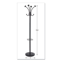 Load image into Gallery viewer, Alba™ wholesale. Viena Coat Stand, Eight Knobs, Steel, 16w X 16d X 70.5h, Black. HSD Wholesale: Janitorial Supplies, Breakroom Supplies, Office Supplies.