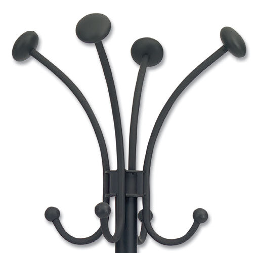 Alba™ wholesale. Viena Coat Stand, Eight Knobs, Steel, 16w X 16d X 70.5h, Black. HSD Wholesale: Janitorial Supplies, Breakroom Supplies, Office Supplies.