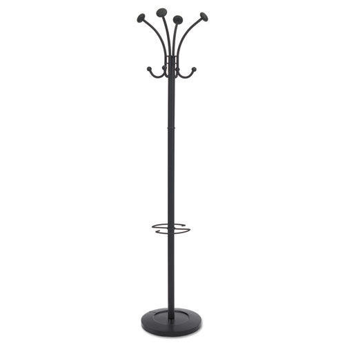 Alba™ wholesale. Viena Coat Stand, Eight Knobs, Steel, 16w X 16d X 70.5h, Black. HSD Wholesale: Janitorial Supplies, Breakroom Supplies, Office Supplies.