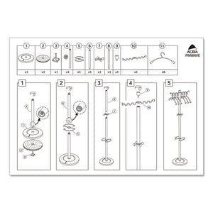 Alba™ wholesale. Wavy Coat Tree, Six Hangers-two Knobs-four Hooks, 18.88w X 14d X 68.5h, Silver Steel-wood. HSD Wholesale: Janitorial Supplies, Breakroom Supplies, Office Supplies.