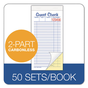 Adams® wholesale. Guest Check Unit Set, Carbonless Duplicate, 6 7-8 X 3 3-8, 50 Forms, 10-pack. HSD Wholesale: Janitorial Supplies, Breakroom Supplies, Office Supplies.