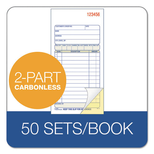 Adams® wholesale. 2-part Sales Book, 3 3-8 X 6 11-16, Carbonless, 50 Sets-book. HSD Wholesale: Janitorial Supplies, Breakroom Supplies, Office Supplies.
