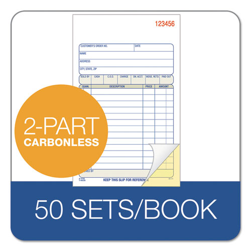 Adams® wholesale. 2-part Sales Book, 6 11-16 X 4 3-16, Carbonless, 50 Sets-book. HSD Wholesale: Janitorial Supplies, Breakroom Supplies, Office Supplies.