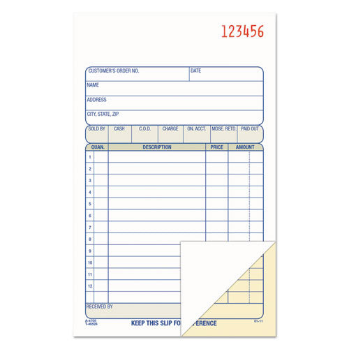 Adams® wholesale. 2-part Sales Book, 6 11-16 X 4 3-16, Carbonless, 50 Sets-book. HSD Wholesale: Janitorial Supplies, Breakroom Supplies, Office Supplies.