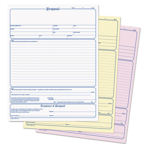 Adams® wholesale. Contractor Proposal Form, 3-part Carbonless, 8 1-2 X 11 7-16, 50 Forms. HSD Wholesale: Janitorial Supplies, Breakroom Supplies, Office Supplies.