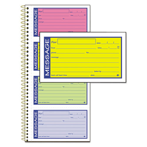 Adams® wholesale. Wirebound Telephone Message Book, Two-part Carbonless, 200 Forms. HSD Wholesale: Janitorial Supplies, Breakroom Supplies, Office Supplies.