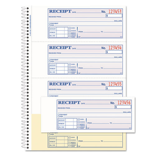 Adams® wholesale. Tops Money-rent Receipt Book, 7 1-8 X 2 3-4, 2-part Carbonless, 200 Sets-book. HSD Wholesale: Janitorial Supplies, Breakroom Supplies, Office Supplies.