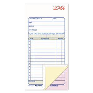 Adams® wholesale. Carbonless Sales Order Book, Three-part Carbonless, 3 1-4 X 7 1-8, 50 Sheets. HSD Wholesale: Janitorial Supplies, Breakroom Supplies, Office Supplies.